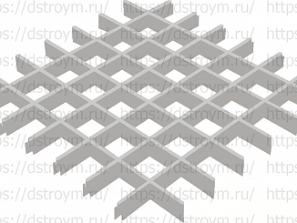 Потолок Грильято 86x86, DL (GL) 24, 33/0,32 мм, матовый металлик