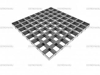 Потолок Грильято 86x86, DL (GL) 15, 47/0,4 мм, металлик матовый