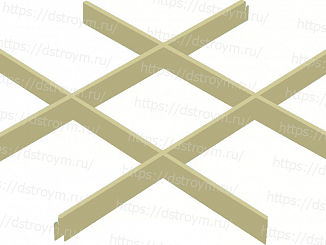 Потолок Грильято классический 200x200, 40/0,32 мм, золотой