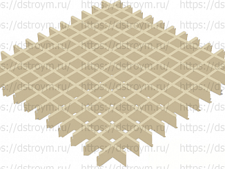 Потолок Грильято 50x50, DL (GL) 24, 33/0,32 мм, бежевый