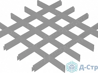 Потолок Грильято 120x120, DL (GL) 24, 33/0,4 мм, серебристый