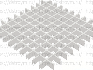 Потолок Грильято 60x60, DL (GL) 24, 33/0,4 мм, белый матовый