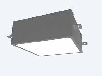 Светильник светодиодный DOWNLIGHT DL-GRILL 20W, ячейка 200x200, opal, 186x186x80, 4000К, IP54, серый
