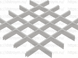 Потолок Грильято 120x120, DL (GL) 24, 33/0,32 мм, матовый металлик