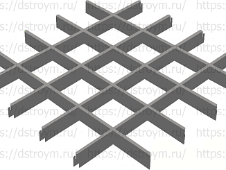 Потолок Грильято классический 120x120, 40/0,32 мм, антрацит
