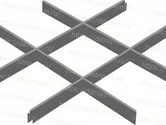 Потолок Грильято классический 200x200, 40/0,32 мм, антрацит