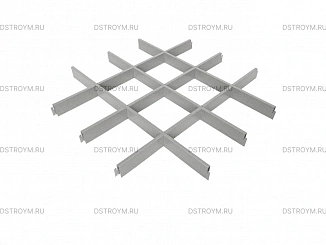 Потолок Грильято классический 150x150, 50/0,32 мм, серебристый