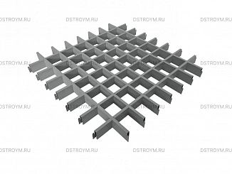 Потолок Грильято классический 86x86, 40/0,32 мм, матовый металлик