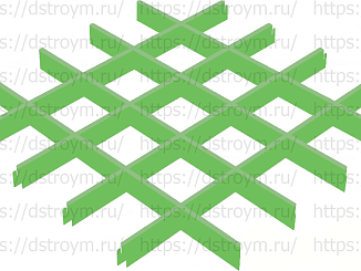 Потолок Грильято классический 120x120, 50/0,32 мм, салатовый