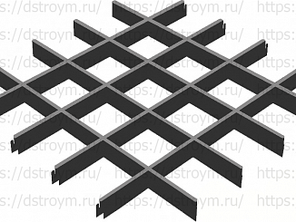Потолок Грильято классический 120x120, 40/0,32 мм, черный
