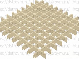 Потолок Грильято 60x60, DL (GL) 24, 33/0,32 мм, бежевый