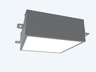 Светильник светодиодный DOWNLIGHT DL-GRILL 20W, ячейка 200x200, opal, 186x186x80, 3000К, IP54, серый