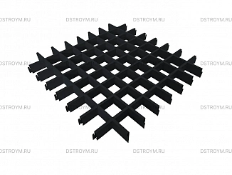 Потолок Грильято классический 86x86, 50/0,32 мм, черный