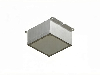 Светодиодный светильник Pelin PIX 220V, 10W, opal, 75x75, 5000K, грильято, серебристый