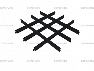 Потолок Грильято классический 150x150, 40/0,32 мм, черный