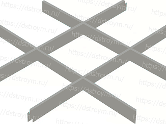 Потолок Грильято классический 200x200, 50/0,32 мм, серебристый