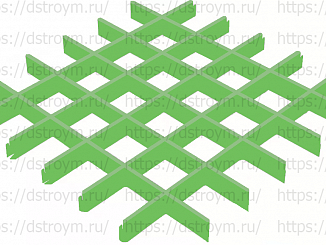 Потолок Грильято 100x100, DL (GL) 24, 33/0,4 мм, салатовый