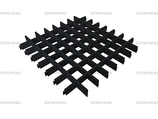 Потолок Грильято классический 86x86, 40/0,32 мм, черный