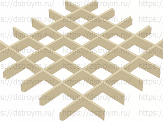 Потолок Грильято 100x100, DL (GL) 24, 33/0,4 мм, бежевый