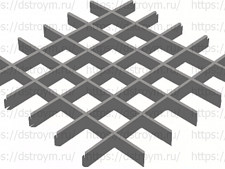 Потолок Грильято 100x100, DL (GL) 24, 33/0,4 мм, антрацит