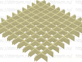 Потолок Грильято 60x60, DL (GL) 24, 33/0,4 мм, золотой