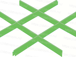 Потолок Грильято классический 200x200, 50/0,32 мм, салатовый