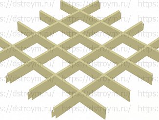Потолок Грильято классический 120x120, 40/0,32 мм, золотой