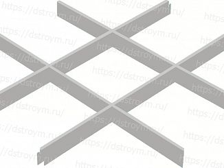 Потолок Грильято классический 200x200, 40/0,32 мм, матовый металлик