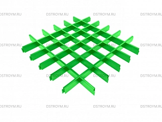 Потолок Грильято классический 100x100, 50/0,32 мм, салатовый