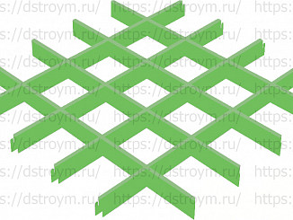 Потолок Грильято классический 120x120, 40/0,32 мм, салатовый