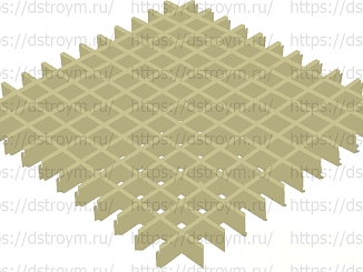 Потолок Грильято 50x50, DL (GL) 24, 33/0,32 мм, золотой