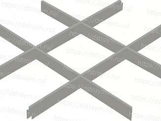 Потолок Грильято классический 200x200, 40/0,32 мм, серебристый